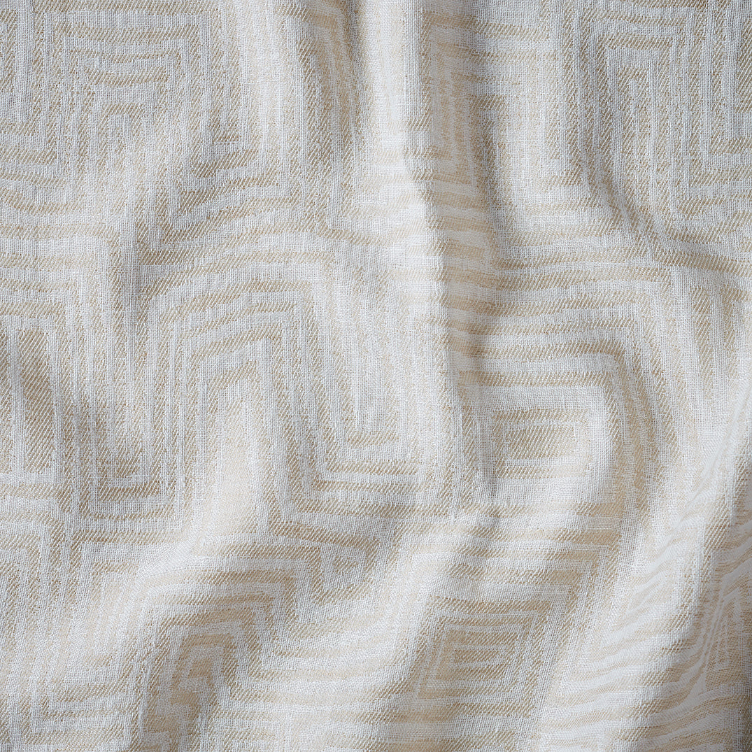 Textured fabric pattern with wavy lines in neutral tones
