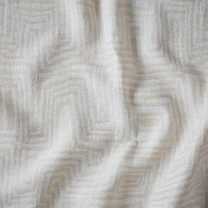 Textured fabric pattern with wavy lines in neutral tones