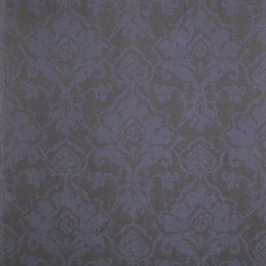 Patterned fabric swatch with a dark blue and gray design