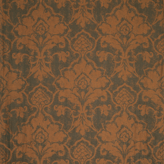 Decorative fabric with a brown and green pattern